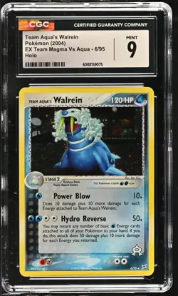CGC 9 MINT Team Aqua's Walrein 2004 EX Team Magma Vs Aqua 6/95 Holo Pokemon Card - Image 1