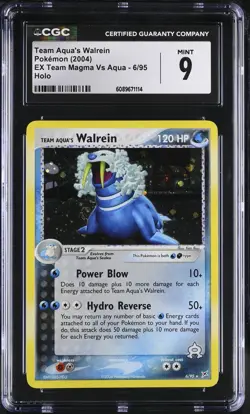 CGC 9 MINT Team Aqua's Walrein EX Team Magma Vs Aqua 6/95 Holo Pokemon Card - Image 1