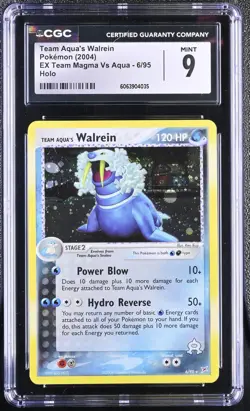 CGC 9 MINT Team Aqua's Walrein EX Team Magma Vs Aqua 6/95 Holo Pokemon Card - Image 1