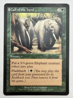 Call of the Herd x1 MTG Odyssey 1x Magic Good Heavy Play HP Crease - Image 1