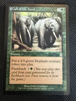 Call of the Herd Mtg ODYSSEY Magic the Gathering Green Rare Sorcery - Image 1