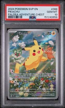 2024 POKEMON SVP EN-SV BLACK STAR PROMO #088 PIKACHU PALDEA ADVENTURE CHEST - Image 1