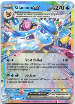 Glaceon ex 026/131 Double Rare Prismatic Evolutions Pokemon Moderately Played - Image 1