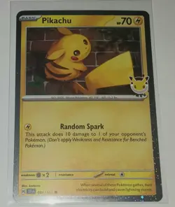 Pikachu 051/162 Pokemon Day 30th Anniversary Stamped Promo TCG Cosmo Holo - Image 1