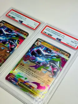 2x 2025 POKEMON PFL EN-PHANTASMAL FLAMES #013 MEGA CHARIZARD X EX PSA 8 & 6 - Image 1