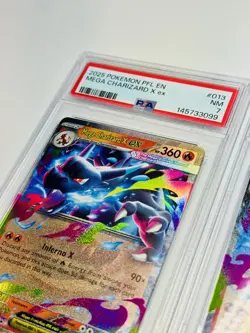 2x 2025 POKEMON PFL EN-PHANTASMAL FLAMES #013 MEGA CHARIZARD X EX PSA 8 & 6 - Image 5