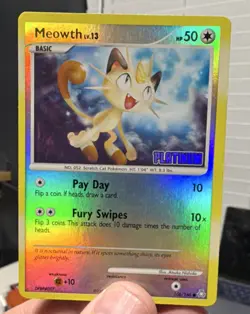 2008 Pokemon, Legends Awakened Promos Meowth Lv 13, Reverse Holo NM 106/146 - Image 1