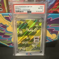 Pokemon TCG 2023 OBF Pidgey and Pidgeotto IR Set 207&208/197 PSA NM-MT 8 - Image 4