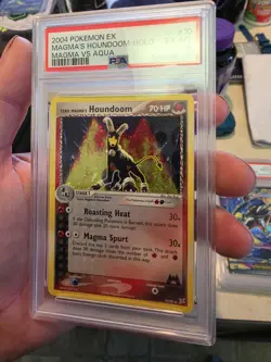 2004 POKEMON EX TEAM MAGMA VS TEAM AQUA #10 TEAM MAGMA'S HOUNDOOM HOLO PSA 6 - Image 2