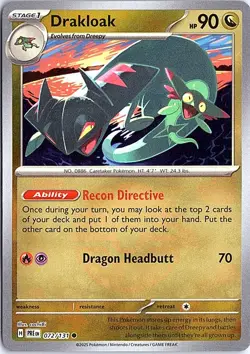 Drakloak (Poke Ball Pattern) Common SV: Prismatic Evolutions 072/131 LP Pokemon - Image 1