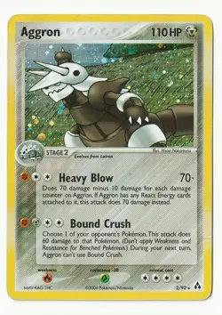 Aggron 2/92 Holo - Pokemon Legend Maker Card TCG 2006 (MP) - Image 1
