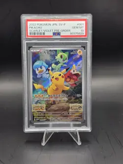 Pikachu 001/SV-P SV Scarlet/Violet Pre Order Promo Japanese Pokemon Card PSA 10 - Image 1
