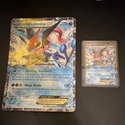 Pokemon Ash-Greninja EX XY133 Foil Card Lot - Oversized & Standard - XY Set - Image 1
