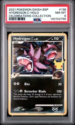 PSA 8 - Hydreigon C Holo 138 Celebrations Collection Pokemon - Image 1