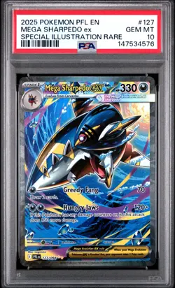 POKEMON PFL EN-PHANTASMAL FLAMES #127 MEGA SHARPEDO EX SIR PSA 10 - 147534576 - Image 1
