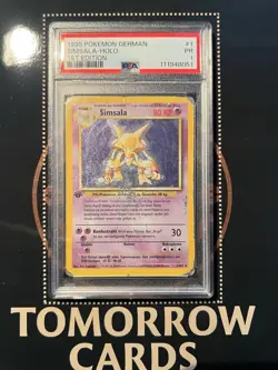 Pokemon Simsala holo Basis Set 1 Edition #1 PSA 1 Deutsch 1999 Original Alakazam - Image 1