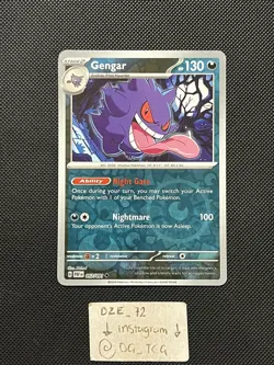 Pokemon Paldean Fates - Gengar - 057/091 - Uncommon REVERSE HOLO - M/NM - Image 1