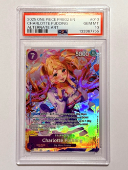 One Piece Premium Booster 2 (PRB02) - Charlotte Pudding Alternate Alt Art PSA 10 - Image 1