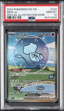 2024 POKEMON PAF EN-PALDEAN FATES SPECIAL ILLUSTRATION RARE #232 MEW EX PSA 10 - Image 1