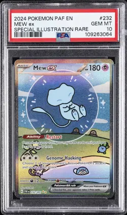 2024 POKEMON PAF EN-PALDEAN FATES SPECIAL ILLUSTRATION RARE #232 MEW EX PSA 10 - Image 1
