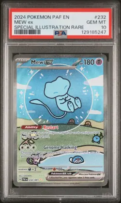 2024 POKEMON PAF EN-PALDEAN FATES SPECIAL ILLUSTRATION RARE #232 MEW EX PSA 10 - Image 1