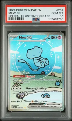 2024 POKEMON PAF EN-PALDEAN FATES SPECIAL ILLUSTRATION RARE #232 MEW EX PSA 10 - Image 1
