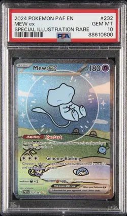 2024 POKEMON PAF EN-PALDEAN FATES SPECIAL ILLUSTRATION RARE #232 MEW EX PSA 10 - Image 1