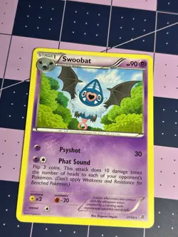 Pokemon Swoobat TCG Black & White Emerging Powers Regular Rare Card 37/98 LP - Image 1