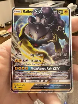 Raikou GX SM121 Promo Holo Ultra Rare Pokemon Card Sun & Moon NM - Image 1