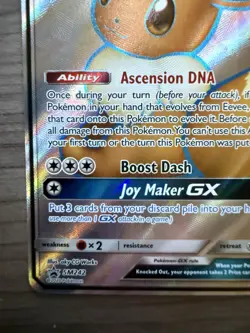 Pokemon Eevee GX Full Art Promo Holo SM242 SM Set Basic HP 160 Card - Image 5