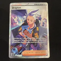 Pokemon TCG Surging Sparks Drayton Full Art Trainer Card 244/191 - Image 1