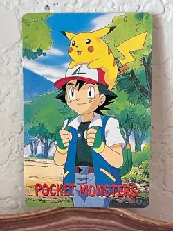 Q-Boy Pokemon Pocket Monsters "Ash/Pikachu" Ten (10) Of Clubs Poker Playing Card - Image 2