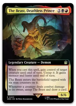The Beast, Deathless Prince (Extended Art) #403 (Foil) NM Doctor Who Magic MTG - Image 1