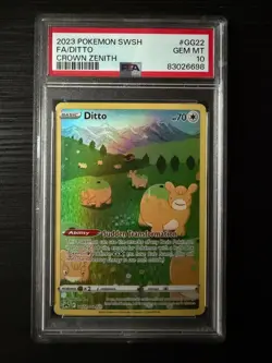 PSA 10 Ditto GG22/GG70 Crown Zenith Galarian Gallery Full Art 2023 GEM MINT - Image 1