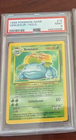 1999 POKEMON BASE SET UNLIMITED #15 VENUSAUR-HOLO PSA 9 - Image 1