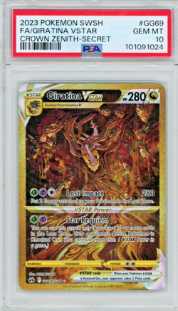 2023 Pokemon Sword & Shield Crown Zenith Giratina VStar #GG69 Secret PSA 10 B - Image 1