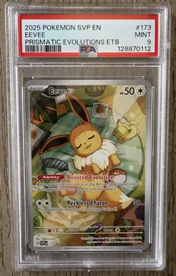 Pokemon TCG - Prismatic Evolutions ETB BLACK STAR PROMO #173 EEVEE PSA 9 - Image 1