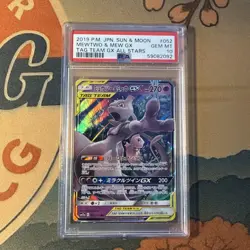 PSA 10 Pokemon Mewtwo & Mew GX - 052/173 Tag Team GX All Stars Japanese - Image 1