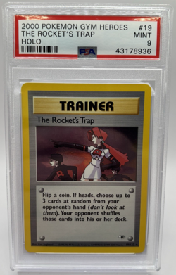 2000 Pokemon Gym Heroes The Rocket’s Trap 19/132 PSA 9 Mint Rare - Image 1