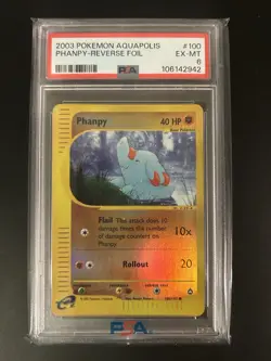 2003 Pokemon Phanpy Reverse Foil Aquapolis 100/147 PSA 6 - Image 1