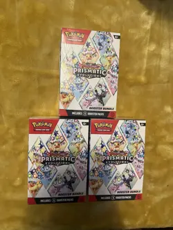 Pokemon - Prismatic Evolutions Sealed Booster Bundle Lot of x3 - Image 1