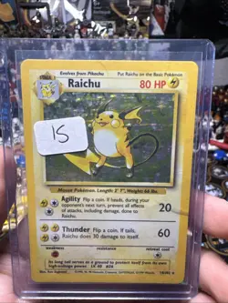 1995 Pokemon Raichu 014/102 Base Set (Shadowless) Holo - Image 1