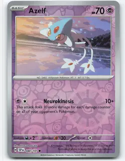 Azelf #080/191, SV08: Surging Sparks, Reverse holo Pokemon card - Image 1