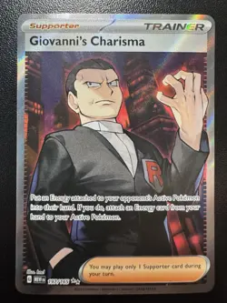 Pokemon TCG Giovanni's Charisma Full Art Holo Ultra Rare 197/165 - Image 1