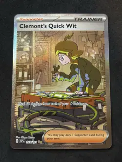 Pokemon Clemont's Quick Wit 243/191 Surging Sparks Special Illustration Rare - Image 1