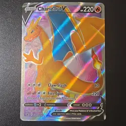 Pokemon Charizard v Full Art Holo Black Star Promo SWSH050 NM/Mint Free SHIPPING - Image 1