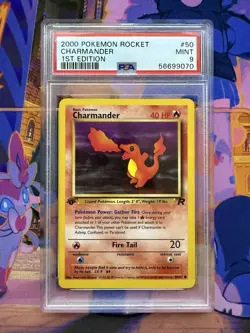 2000 Pokemon Charmander 1st Edition #50/82 Team Rocket PSA 9 Mint - Image 1