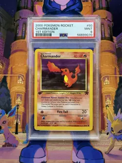 2000 Pokemon Charmander 1st Edition #50/82 Team Rocket PSA 9 Mint - Image 3