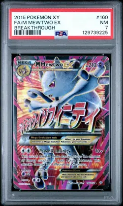 2015 Pokemon Xy Breakthrough #160 Fa/M Mewtwo Ex Breakthrough PSA 7 - Image 1