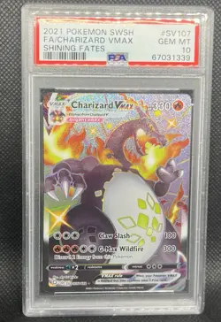 2021 Pokemon SWSH Shining Fates #SV107 FA Charizard Vmax PSA 10 GEM MINT - Image 1